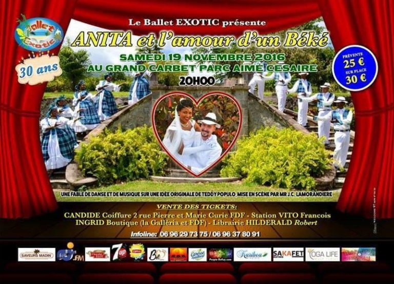 « Anita et l&rsquo;amour d&rsquo;un béké » au grand carbet du parc floral, le samedi 19 novembre 2016