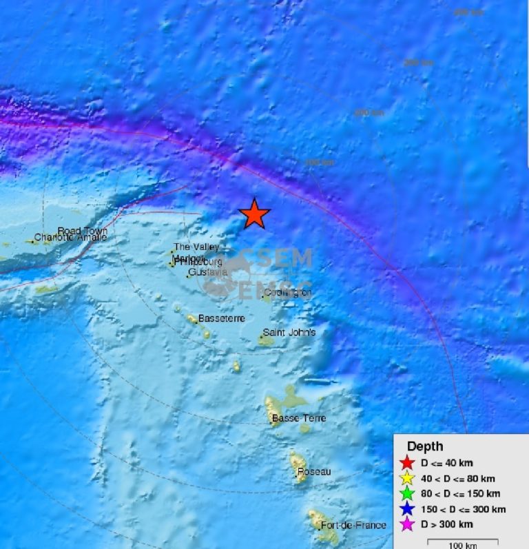 Un séisme de magnitude 5,5 enregistré au nord d&rsquo;Antigua-et-Barbuda