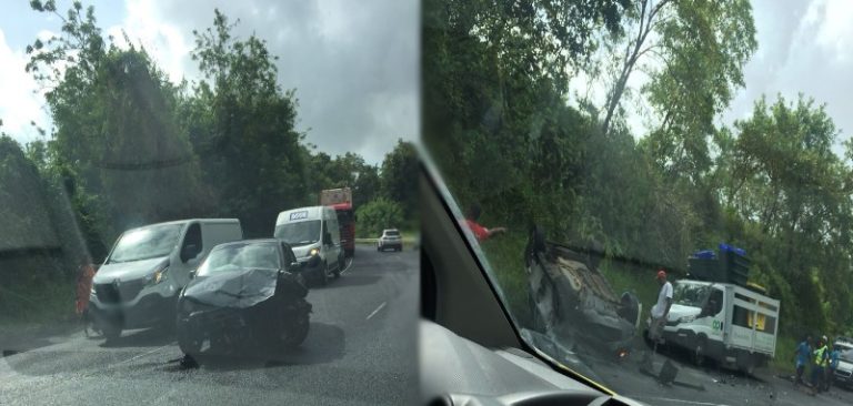 Spectaculaire accident de la route entre Sainte-Marie et Trinité
