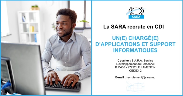 Emploi : la SARA recrute un chargé d&rsquo;applications et support informatiques (H/F)