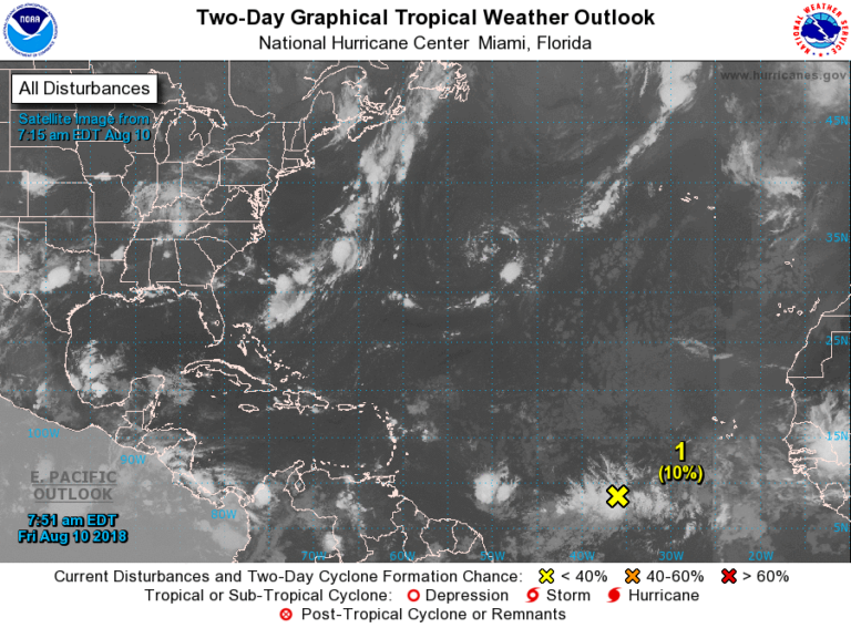 Le NHC surveille une onde tropicale au milieu de l&rsquo;Atlantique