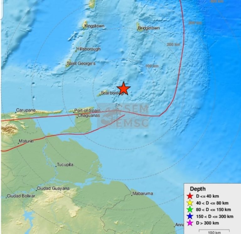 Un séisme de magnitude 5,1 enregistré au large de Trinidad. Une secousse qui a pu être faiblement ressentie en Martinique