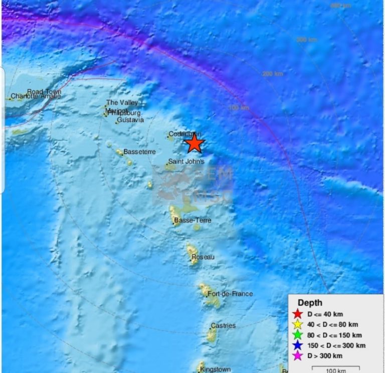 Caraïbe : un séisme de magnitude 4,9 secoue Antigua and Barbuda