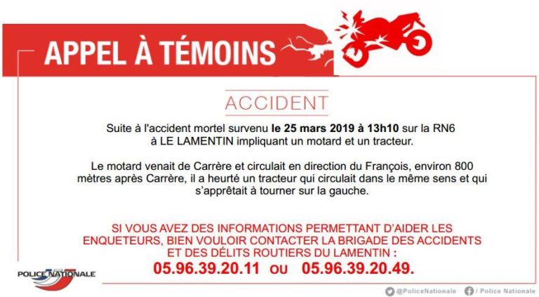 Un appel à témoin lancé suite à l&rsquo;accident mortel impliquant un motard et un tracteur