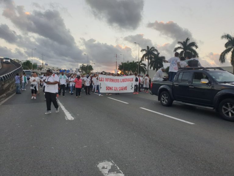 Les infirmiers libéraux en opération molokoy sur l&rsquo;autoroute en direction de Fort-de-France (VIDÉOS)