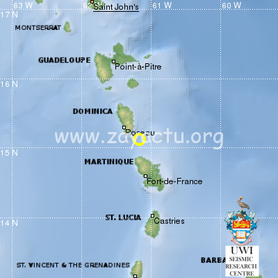 Séisme entre la Dominique et la Martinique 25 juin 2020