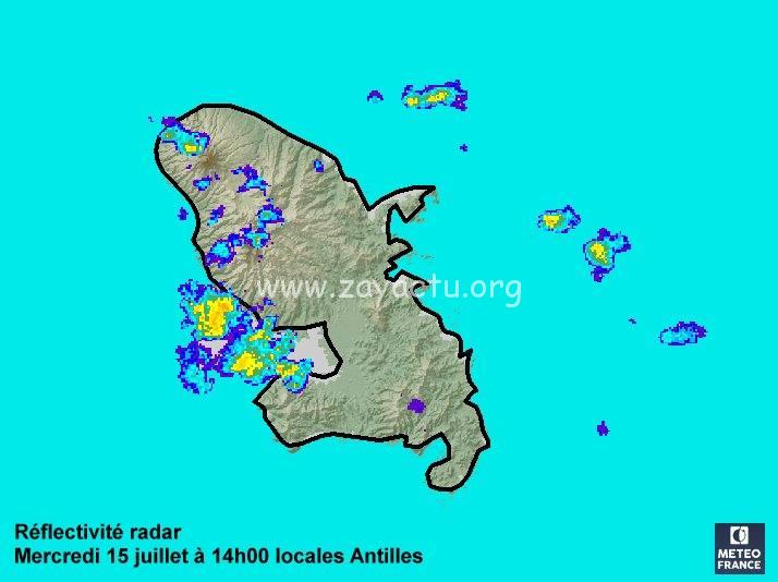 Réflectivité radar météo France