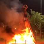 Statue Pierre Belain d'Esnambuc incendiée à FDF
