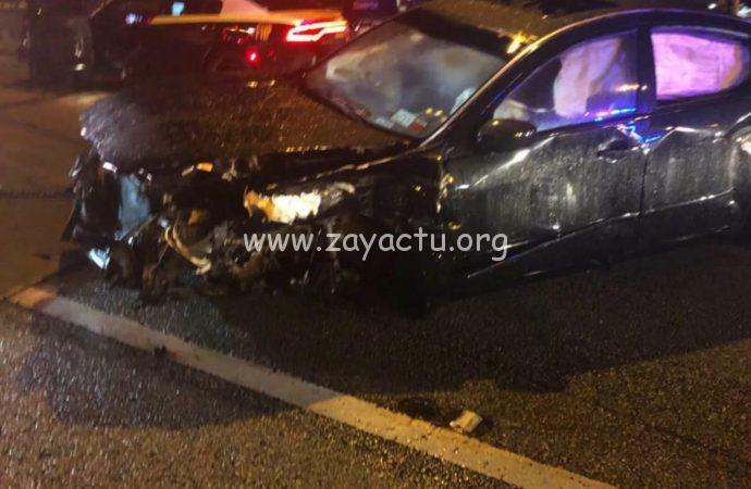 Voiture d'Arly Larivière victime d'un accident de la route.