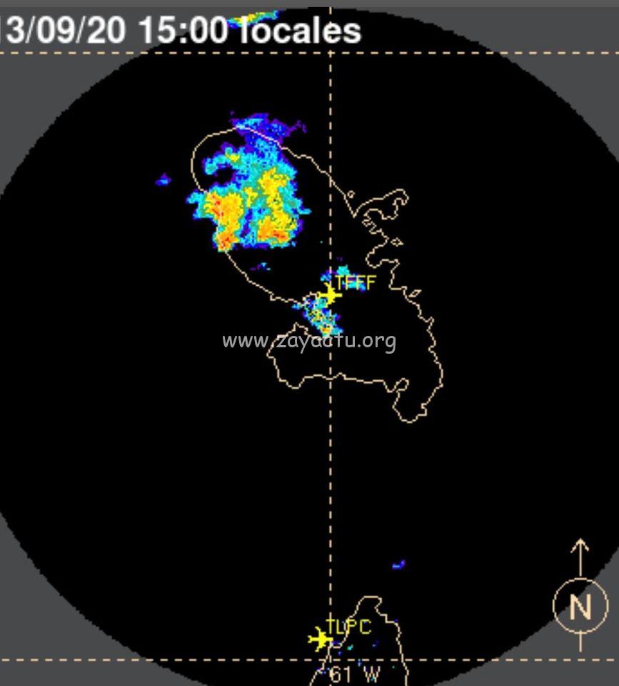De fortes pluies localisées dans le nord à 15 heures en Martinique.