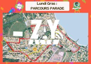 Le parcours de la grande parade du sud au Vauclin.