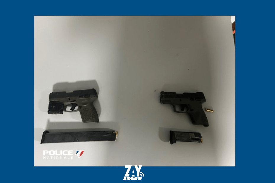 Armes saisies par la BAC à Fort-de-France. Photo : police nationale de Martinique.