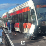 Accident moto TCSP piéton