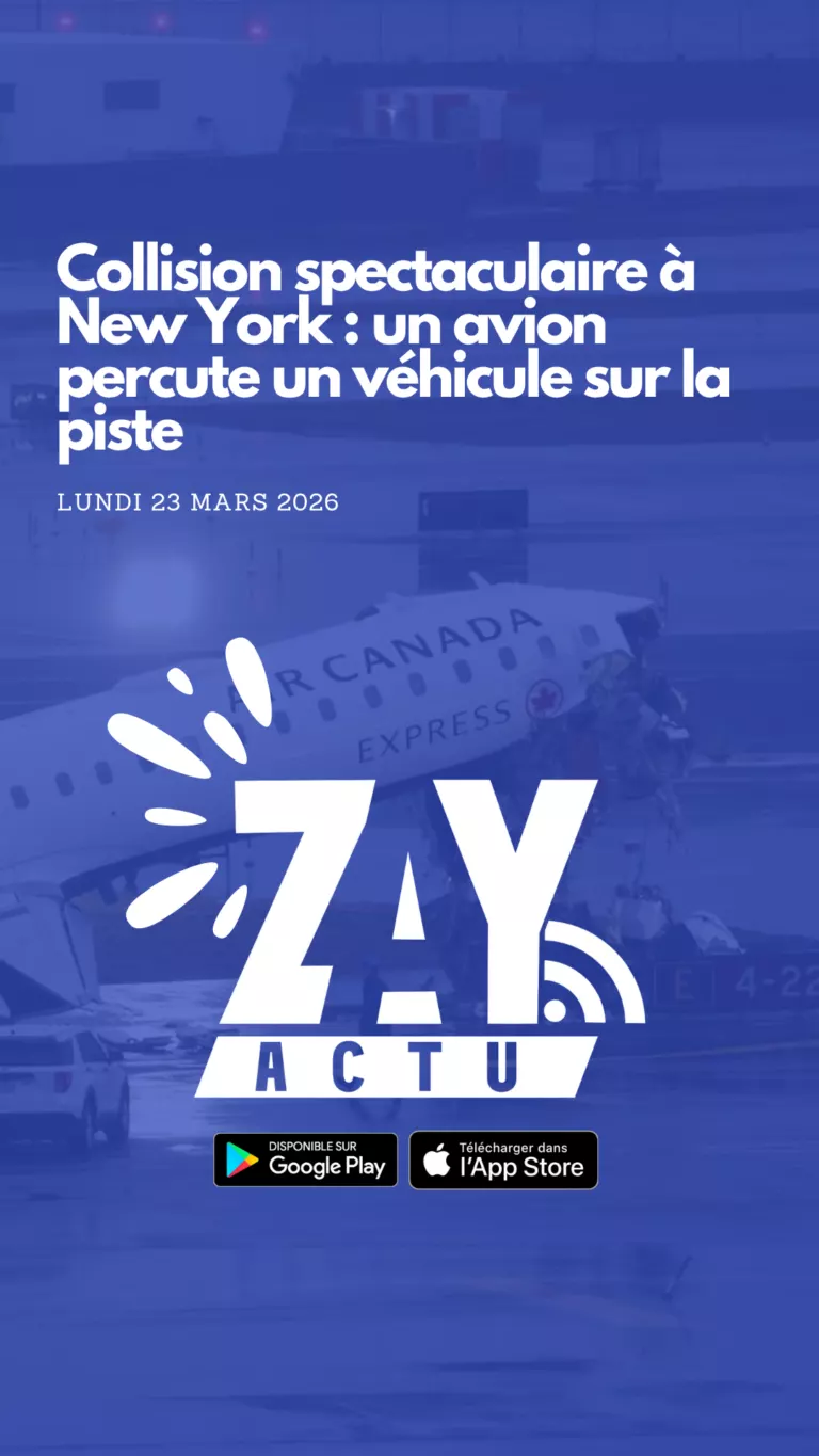 Collision spectaculaire à New-York : un avion percute un véhicule sur la piste