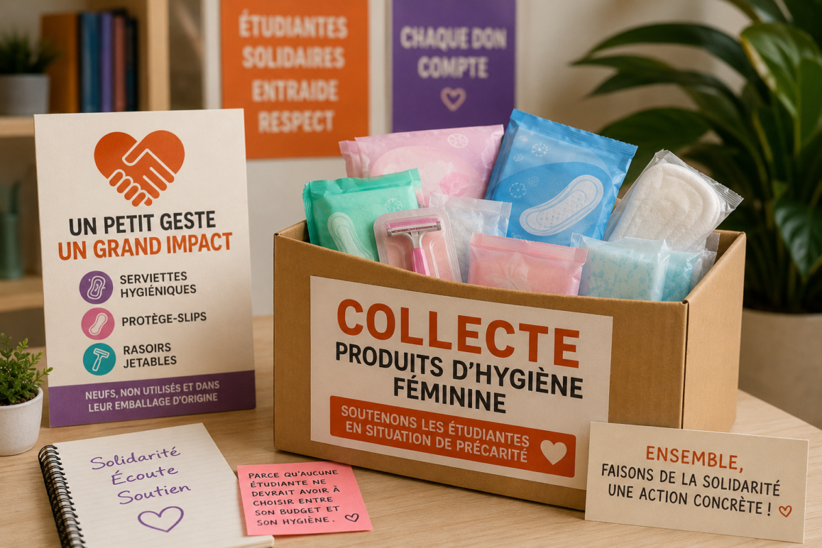 Collecte de produits d’hygiène à Fort-de-France, COP1 mobilisée pour soutenir les étudiantes en précarité